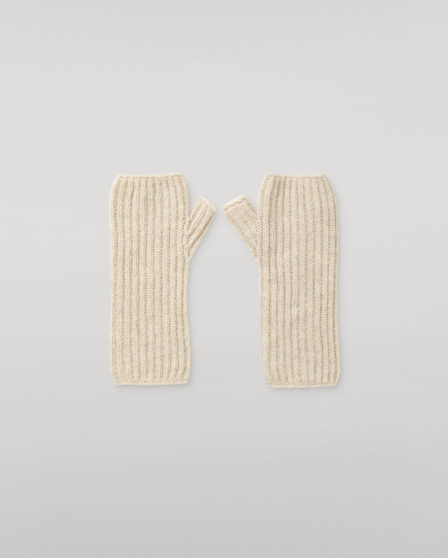 Della Ribbed Natural Cashmere Wristwarmers