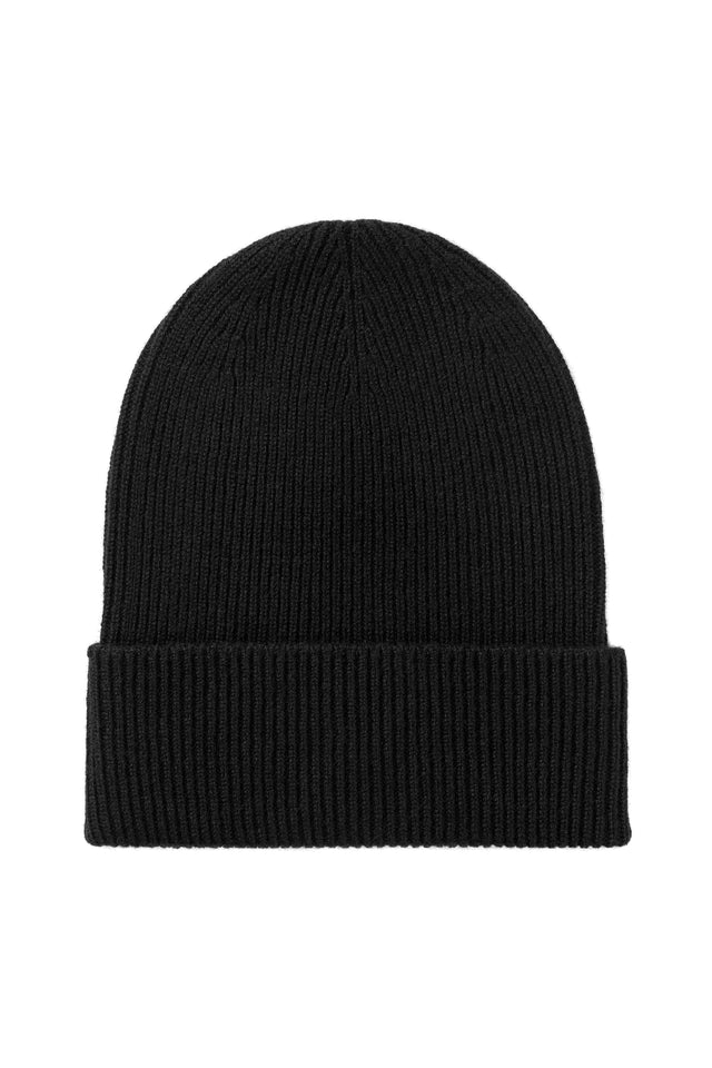 Slouchy Black Cashmere Beanie