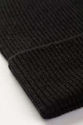 Slouchy Black Cashmere Beanie
