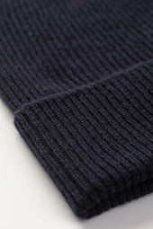 Slouchy Dark Navy Cashmere Beanie