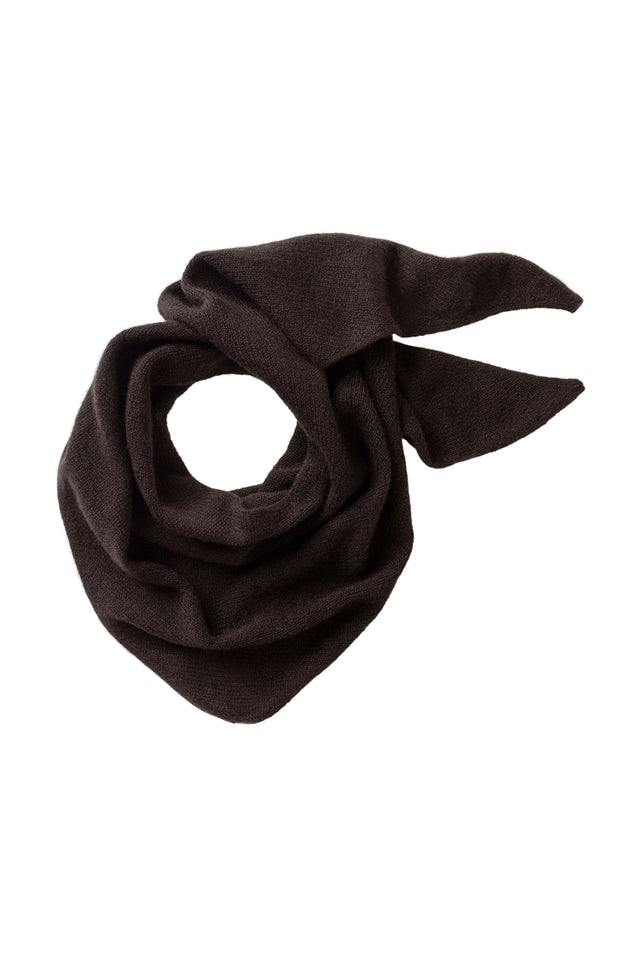 Gauzy Cashmere Dark Brown Triangle Neck Tie