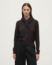 Gauzy Cashmere Dark Brown Triangle Neck Tie