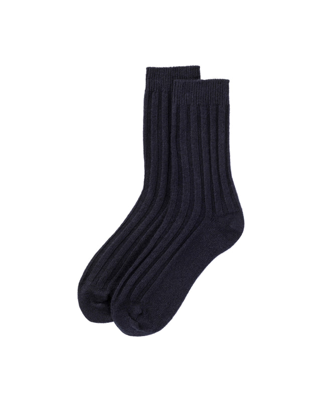 Men's Dark Navy Cashmere Travel Socks