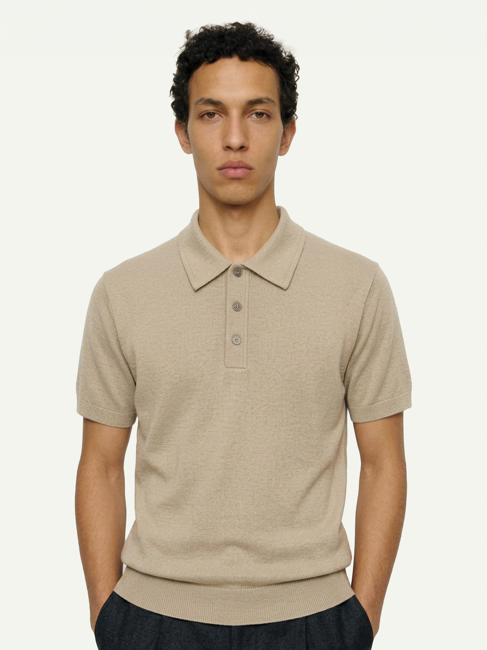 The 24 Classic Polo Beige Cotton Silk