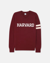 Harvard Wool Varsity V Neck Sweater