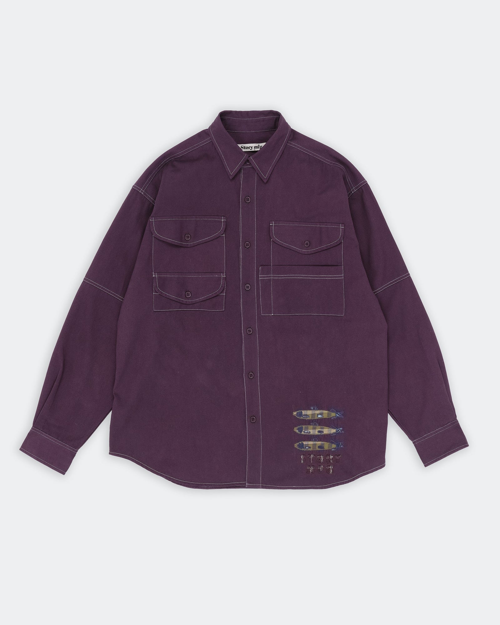 Harvest Shirt Purple Fish