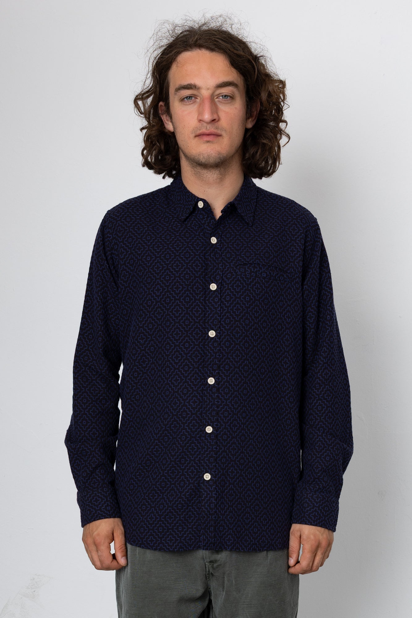 Harwood Long Sleeve Shirt - Navy