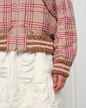 Grain Bomber Flora Check Handloom