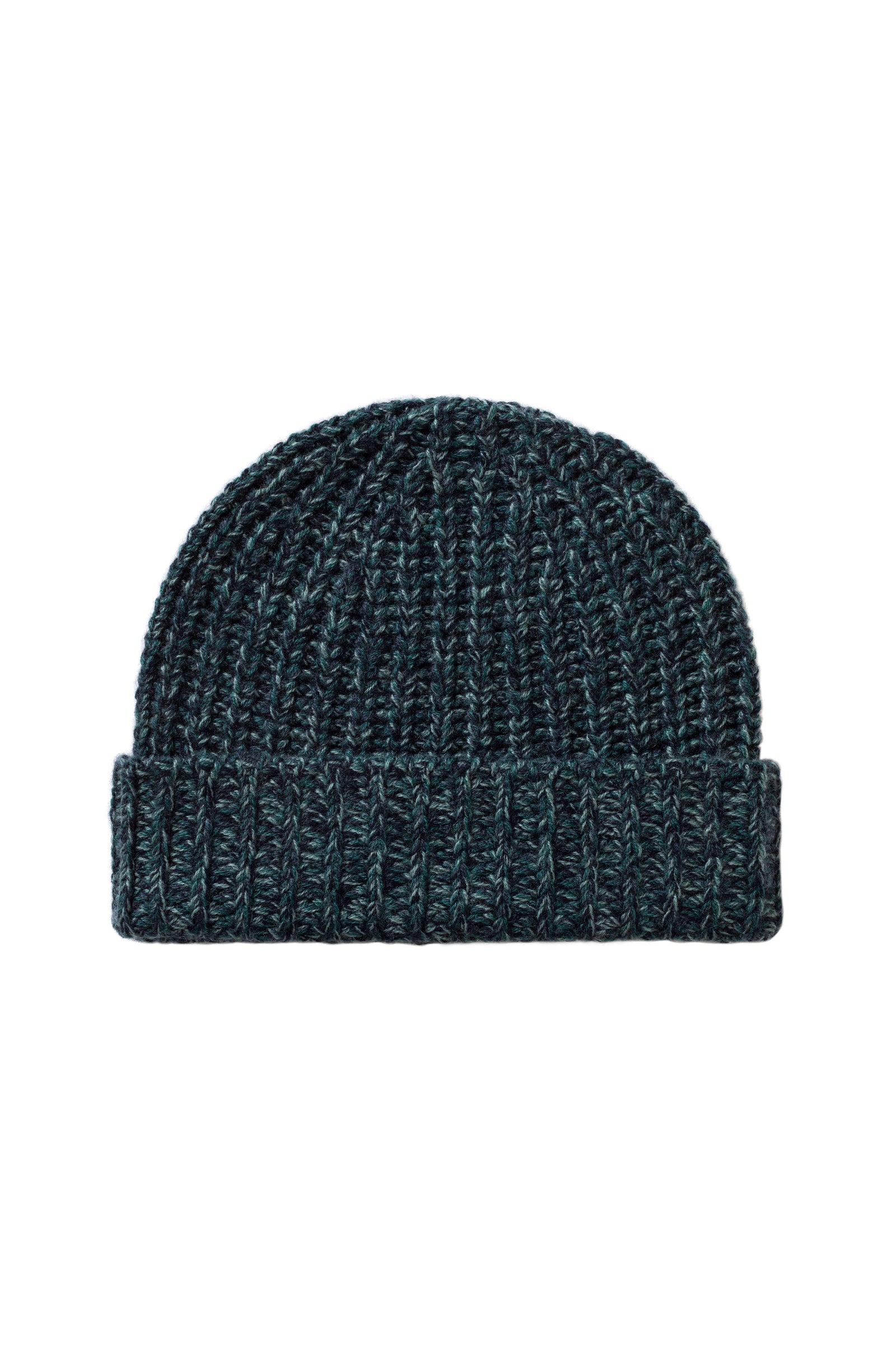 Half Cardigan Stich Dark Green Cashmere Beanie