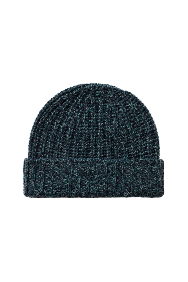 Half Cardigan Stich Dark Green Cashmere Beanie