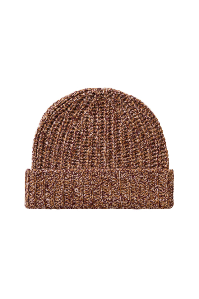 Half Cardigan Stich Red Cashmere Beanie