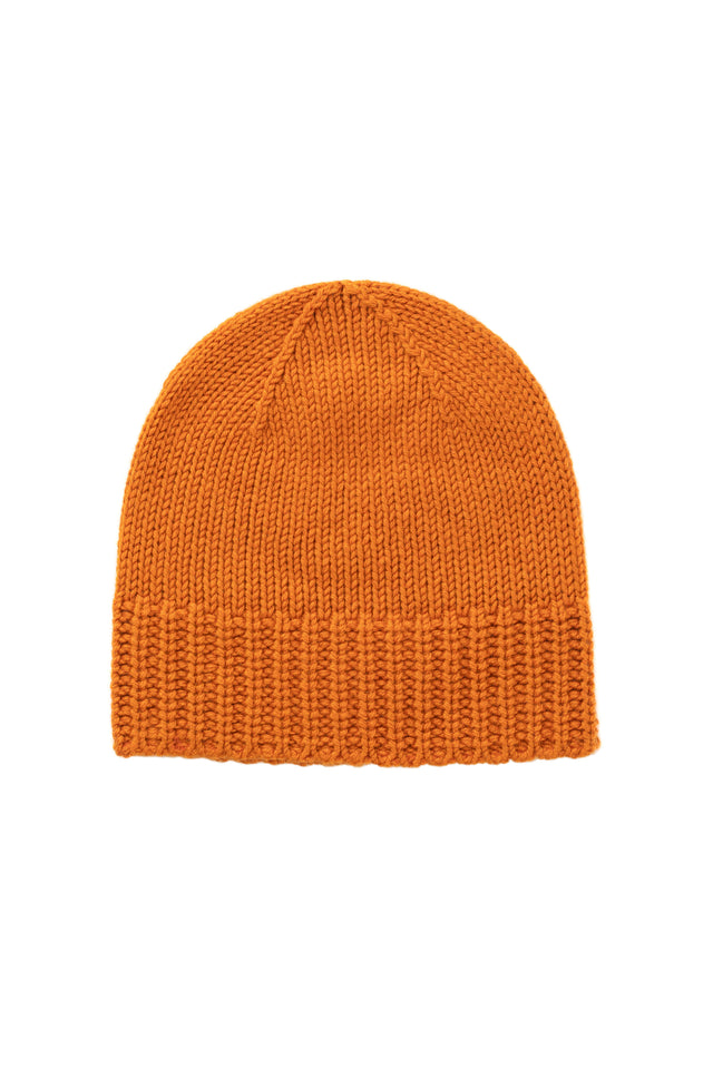 Orange Cashmere Jersey Cuff Beanie