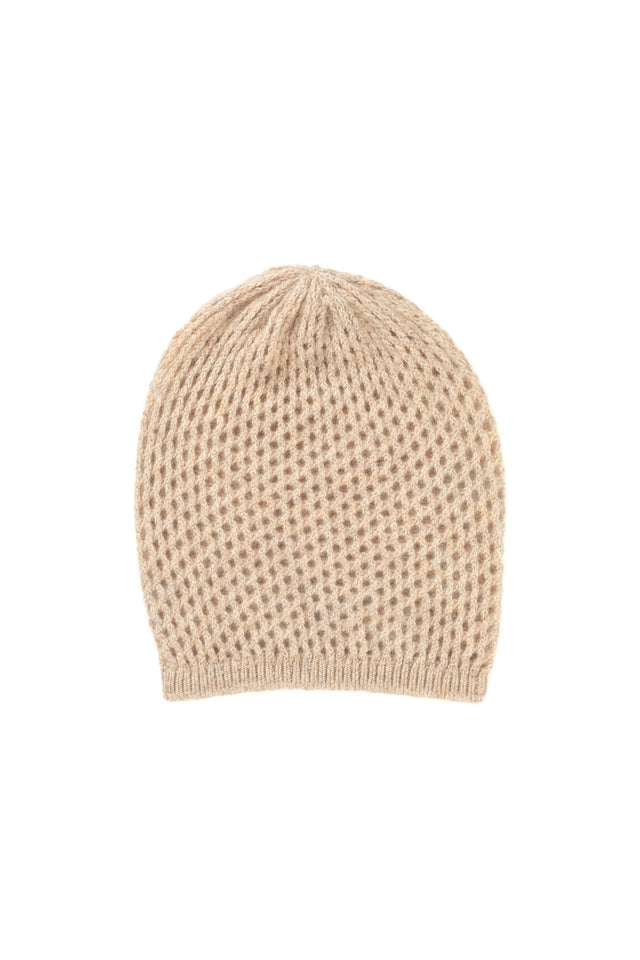 Natural Cashmere Crochet Beanie