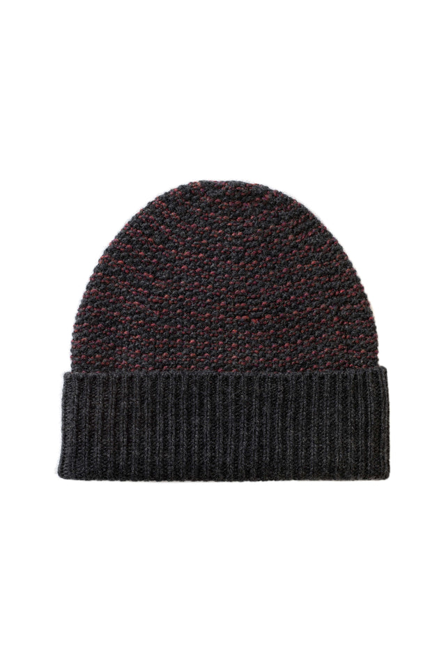 Seed Stitch Cashmere Grey Beanie