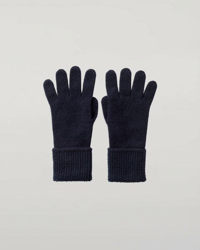 Seed Stitch Navy Cashmere Gloves