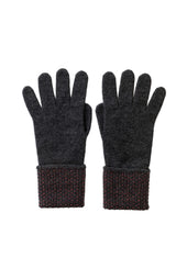 Seed Stitch Grey Cashmere Gloves
