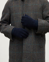 Seed Stitch Navy Cashmere Gloves
