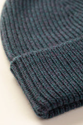 Ribbed Navy Cashmere Beanie