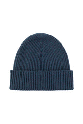 Ribbed Navy Cashmere Beanie