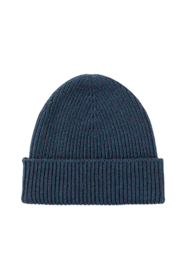 Ribbed Navy Cashmere Beanie