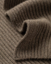 Lovat Brown Ribbed Cashmere Scarf