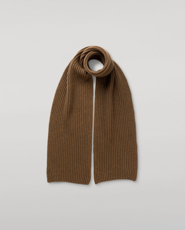 Lovat Green Ribbed Cashmere Scarf
