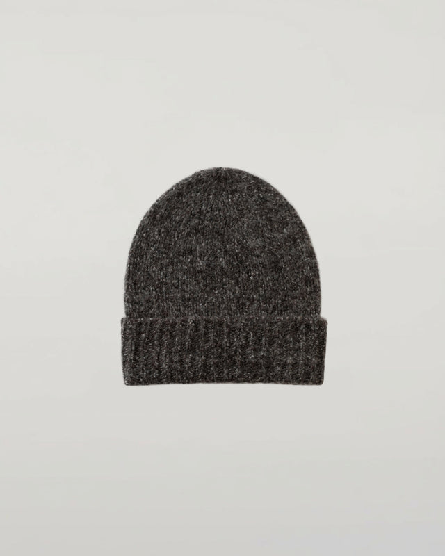 Cashmere Bouclé Charcoal Beanie