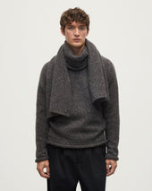 Cashmere Bouclé Charcoal Scarf