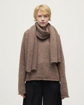 Cashmere Bouclé Brown Scarf