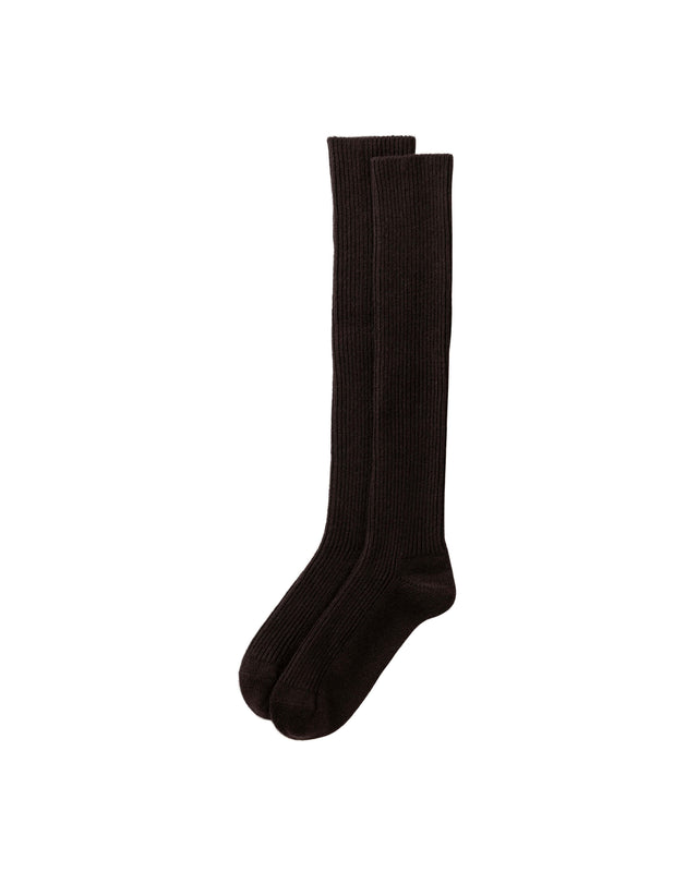 Cashmere Knee High Dark Brown Socks