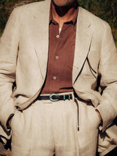 Linen Herringbone Hollywood Jacket