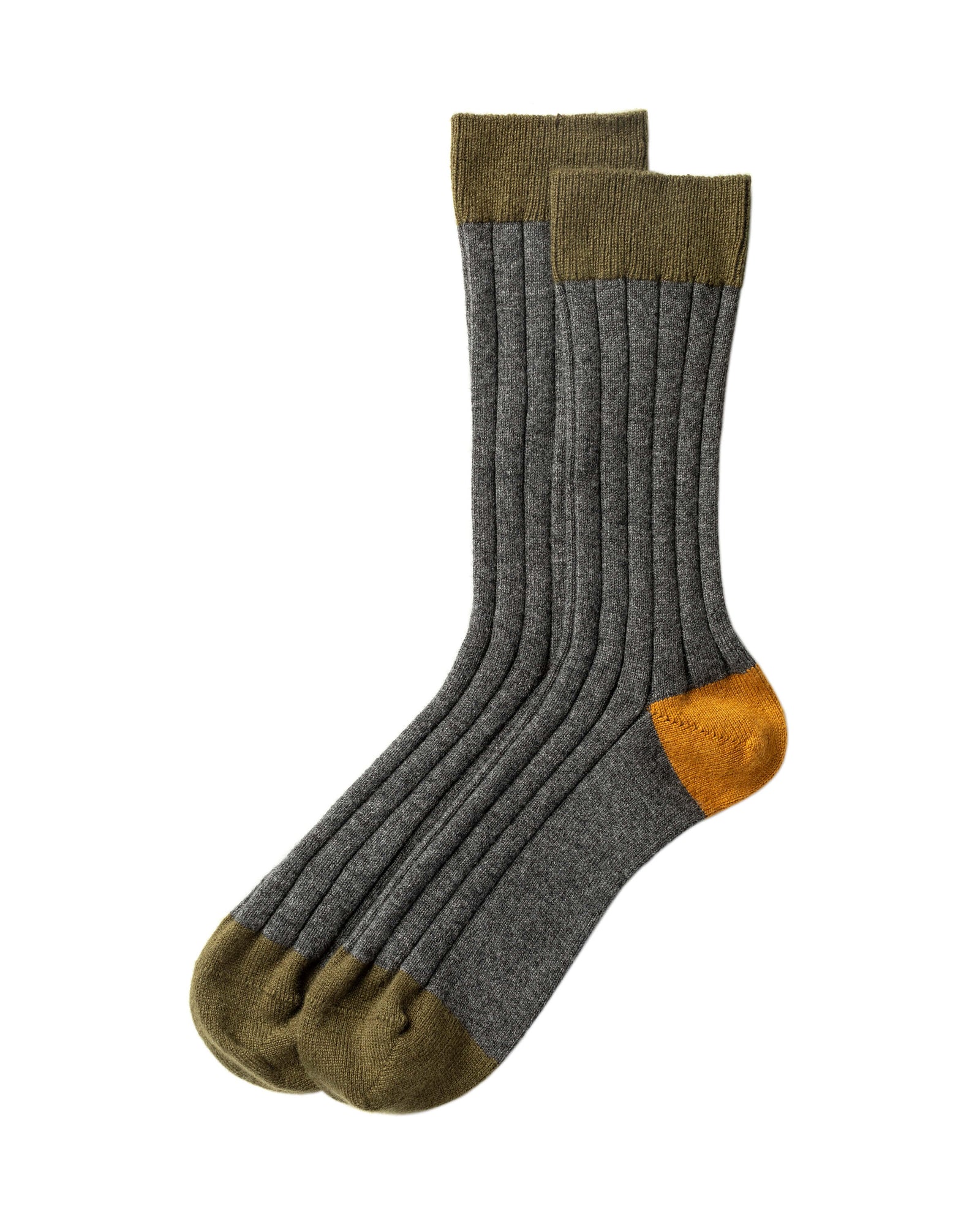 Colour Block Grey Men S Cashmere Socks