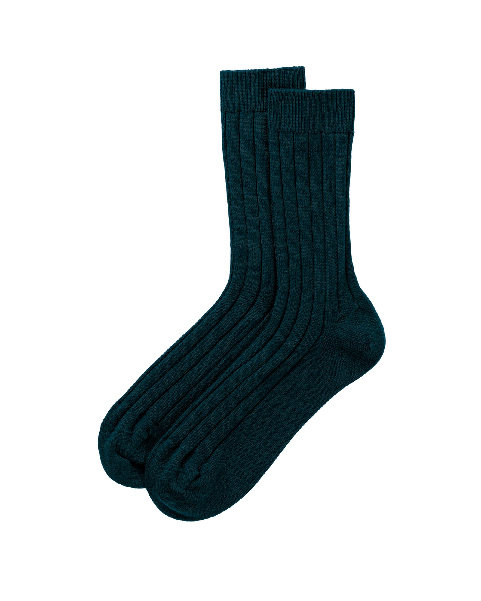 Men S Cashmere Ribbed Dark Green Socks