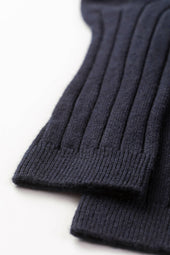 Men's Cashmere Ribbed Dark Navy Socks