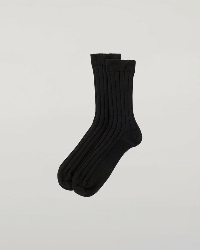 Men's Cashmere Ribbed Black Socks
