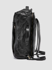 HELMET 052 - Black Leather Backpack