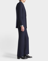 Costume Crois En Fresco De Laine Bleu Marine