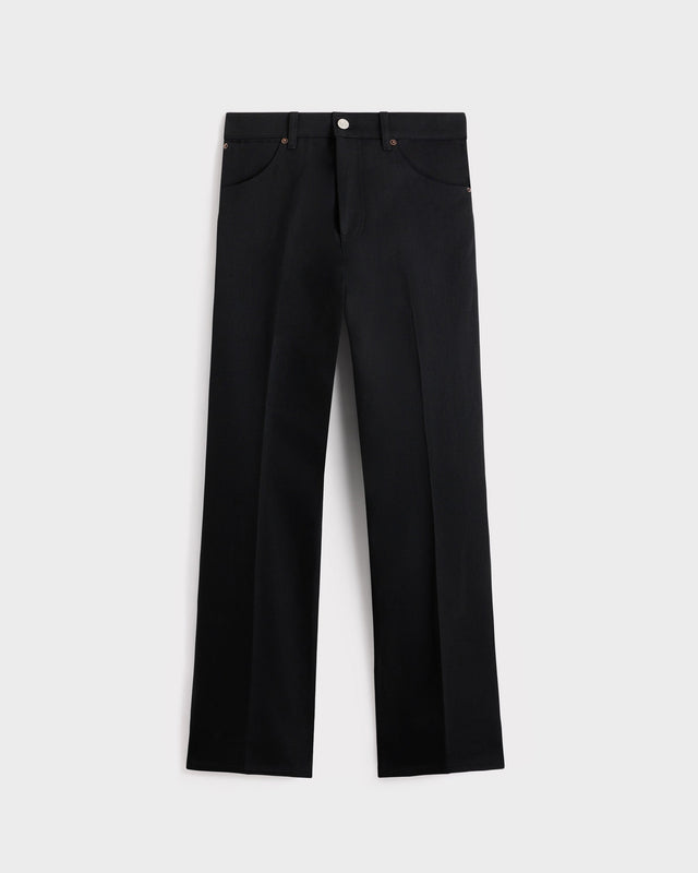 JEAN ÉVASÉ EN DENIM DE COTON - NOIR