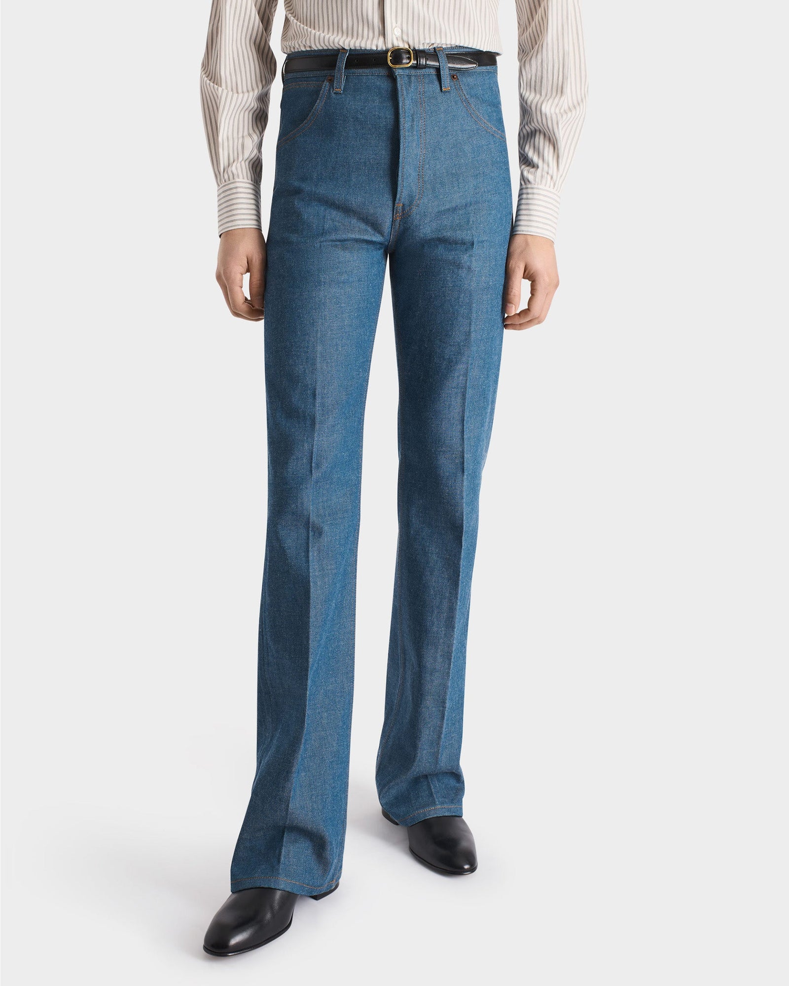 Jean Vas En Denim De Coton Greencast