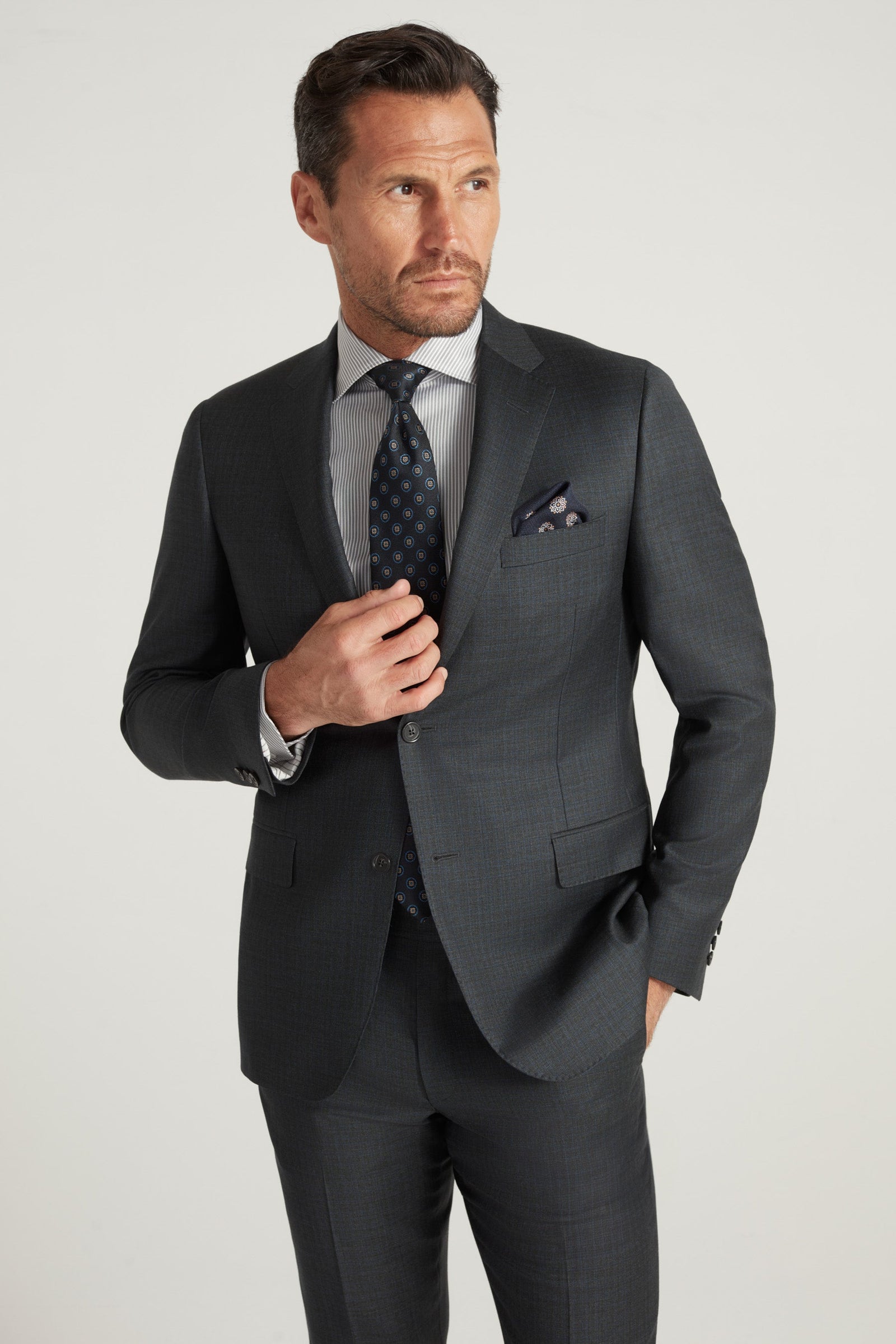 Super 130 S Wool Sharkskin Suit