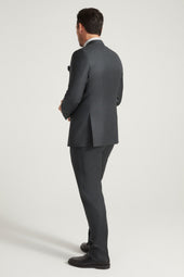 Charcoal Super 130’s Wool Sharkskin Suit