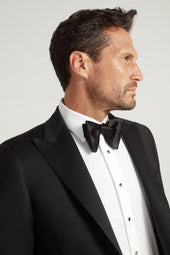 Black Peak Lapel Honey Way Super 150's Wool Tuxedo