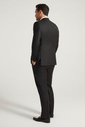 Black Peak Lapel Honey Way Super 150's Wool Tuxedo