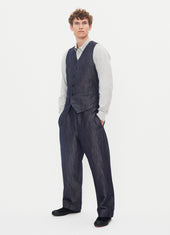 DANIEL 31-66-3 | Classic Waistcoat | Navy Dobby