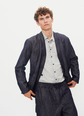 FOLKE 31-66-3 | Eastern Style Jacket | Navy Dobby