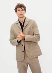 JOSUF 31-57-5 | Workwear Blazer | Beige Herringbone Pin
