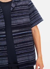 CALEB 31-36-3 | Short Sleeve Cabana Shirt | Multiple Blue