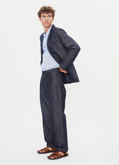 CHARLIE 31-66-3 | Easy Two Button Blazer | Navy Dobby