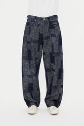ROBBY 100-12-25-4 | Wide Cut Trousers | Sashiko Indigo