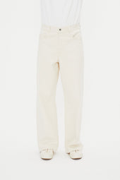 MILAN 31-26-1 | Straight Wide Workwear Trousers | Ecru